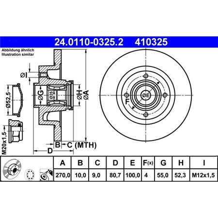 24.0110-0325.2 Brake Disc ATE