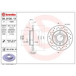 08.9136.1X  Piduriketas BREMBO 