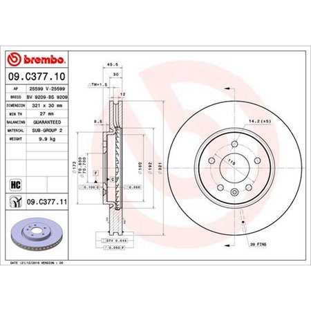 09.C377.11 Jarrulevy BREMBO