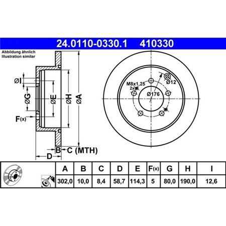 24.0110-0330.1 Brake Disc ATE