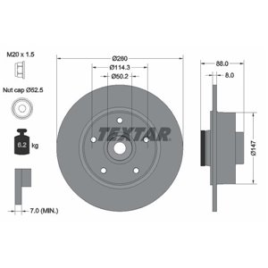 92196003  Brake disc with bearing TEXTAR 
