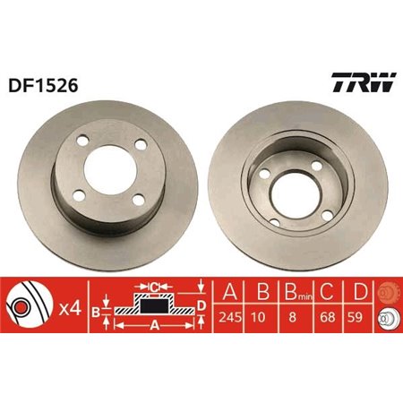DF1526  Brake disc TRW 