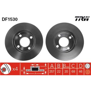 DF1530 Brake Disc TRW - Top1autovaruosad
