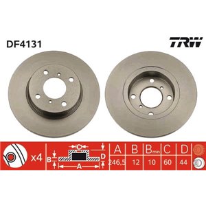 DF4131 Brake Disc TRW - Top1autovaruosad