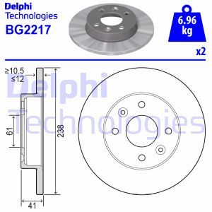 BG2217 Тормозной диск DELPHI      - Top1autovaruosad