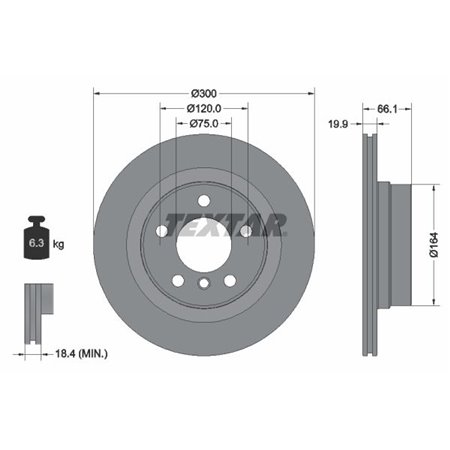 92257203  Brake disc TEXTAR 