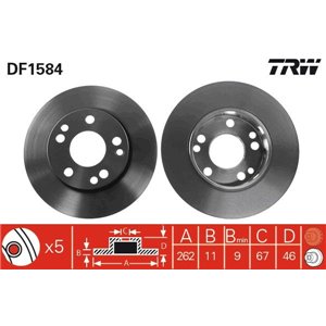 DF1584  Brake disc TRW 