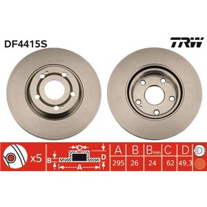 DF4415S Brake Disc TRW - Top1autovaruosad