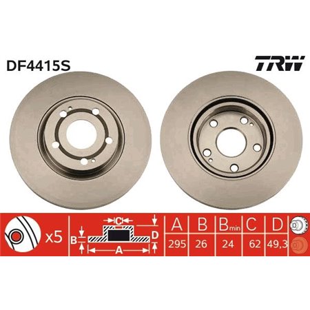 DF4415S Brake Disc TRW