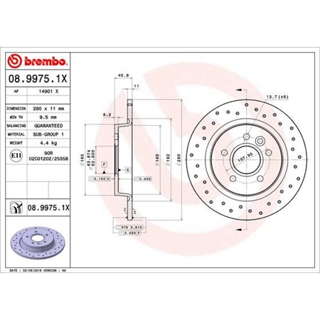 08.9975.1X Piduriketas BREMBO