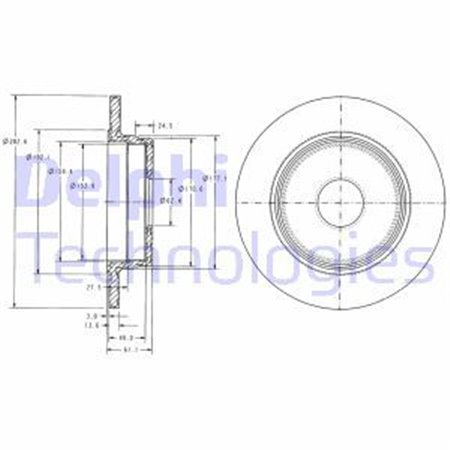 BG2510 Тормозной диск DELPHI