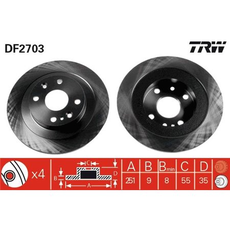 DF2703 Brake Disc TRW