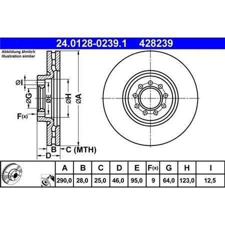 24.0128-0239.1 Brake Disc ATE