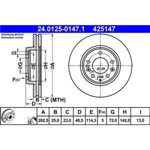 24.0125-0147.1 Brake Disc ATE - Top1autovaruosad