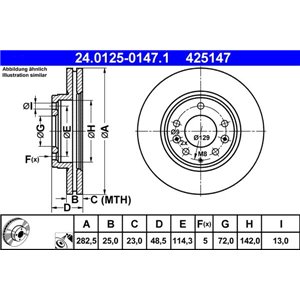 24 0125-0147 1  Brake disc ATE  - Top1autovaruosad