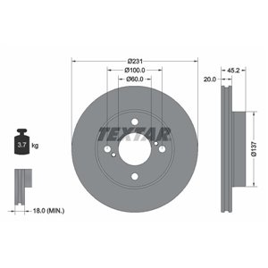 92309403 Тормозной диск TEXTAR - Top1autovaruosad