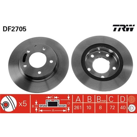 DF2705 Brake Disc TRW