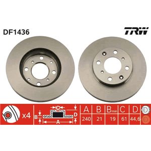 DF1436 Тормозной диск TRW - Top1autovaruosad