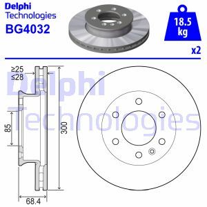 BG4032 Тормозной диск DELPHI - Top1autovaruosad