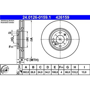 24.0126-0159.1  Brake disc ATE 