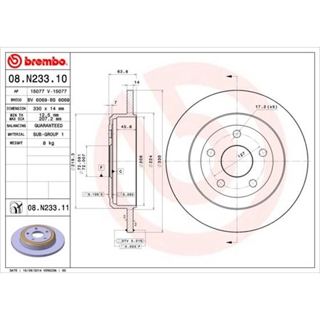 08.N233.11 Bromsskiva BREMBO