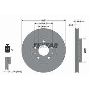 92195503 Тормозной диск TEXTAR - Top1autovaruosad