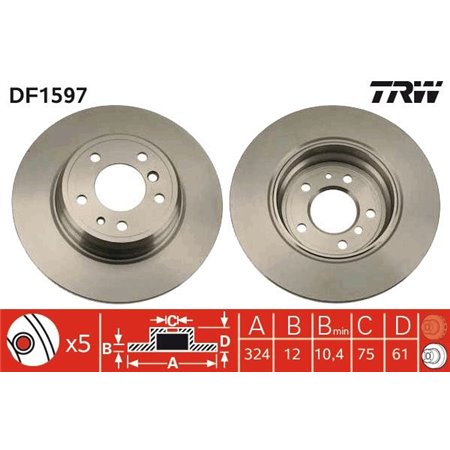 DF1597 Brake Disc TRW