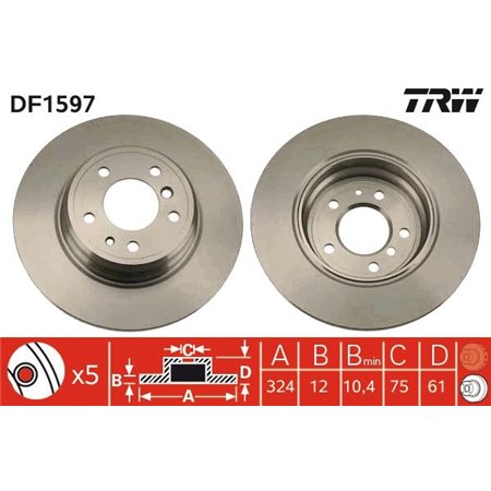 DF1597 Тормозной диск TRW