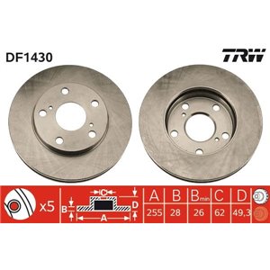 DF1430 Brake Disc TRW - Top1autovaruosad