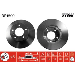 DF1599 Тормозной диск TRW      - Top1autovaruosad