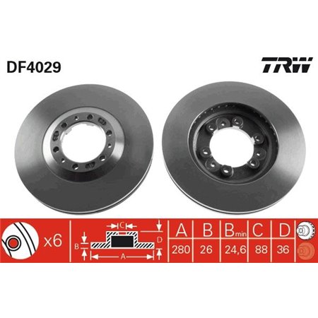 DF4029  Brake disc TRW 
