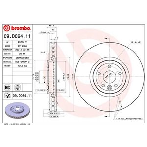 09.D064.11  Brake disc BREMBO 