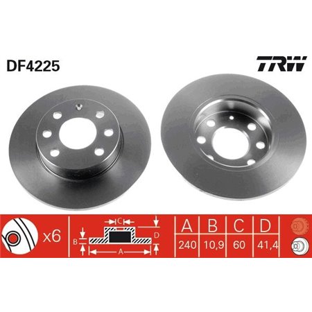 DF4225 Brake Disc TRW