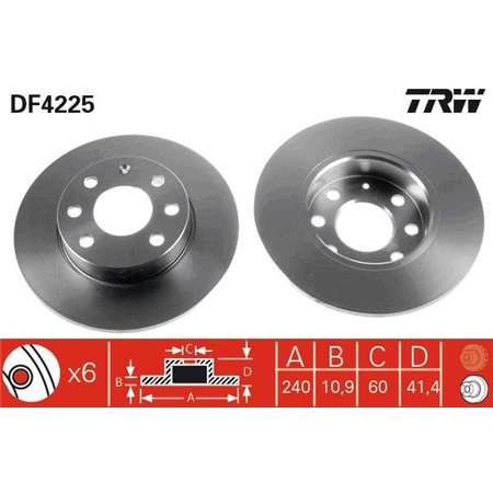 DF4225 Тормозной диск TRW