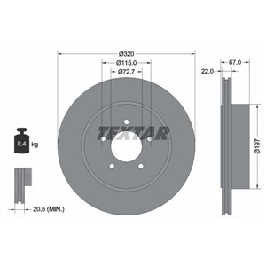 92177203 Тормозной диск TEXTAR - Top1autovaruosad