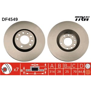 DF4549 Brake Disc TRW - Top1autovaruosad
