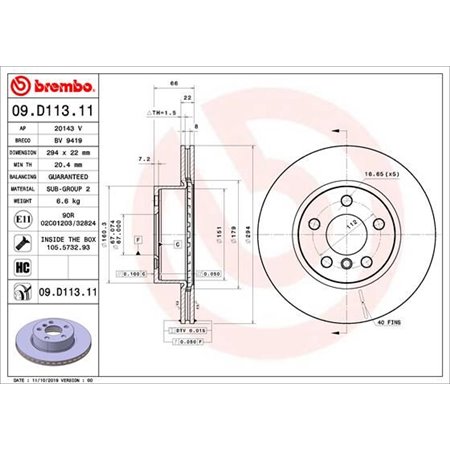 09.D113.11 Brake Disc BREMBO