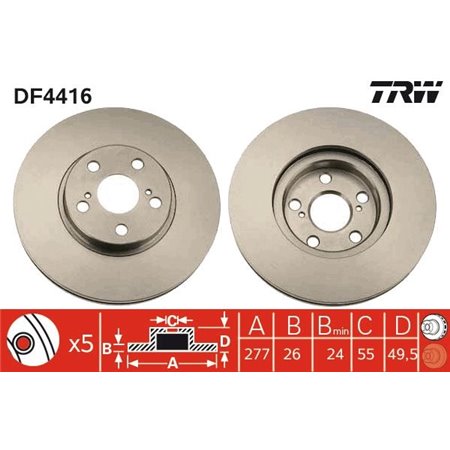 DF4416 Brake Disc TRW