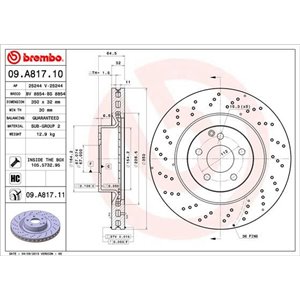 09.A817.11 Brake Disc BREMBO - Top1autovaruosad