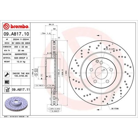 09.A817.11 Bromsskiva BREMBO