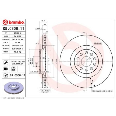 09.C306.11 Brake Disc BREMBO