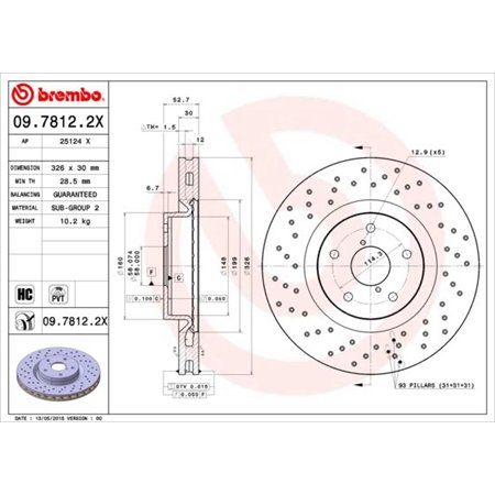 09.7812.2X Тормозной диск BREMBO