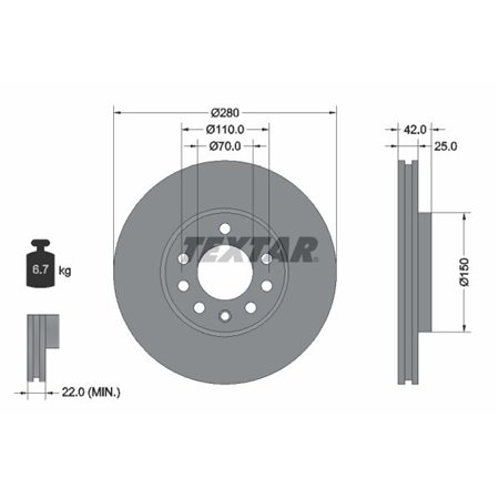 92091903 Brake Disc TEXTAR