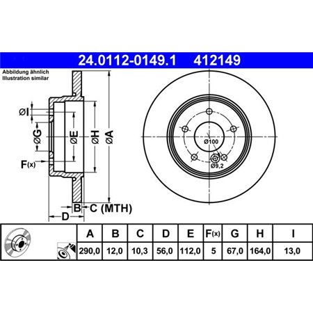 24.0112-0149.1 Brake Disc ATE