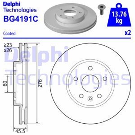 BG4191C Brake Disc DELPHI