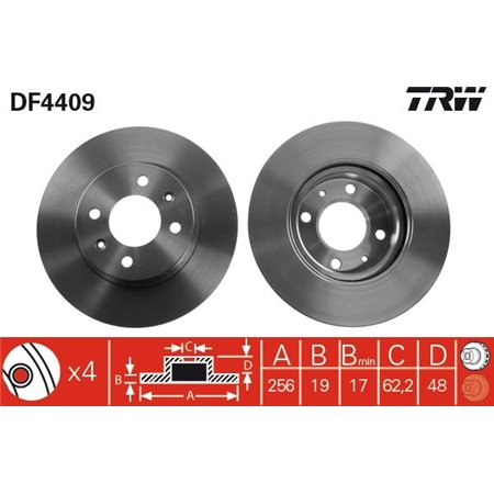 DF4409 Brake Disc TRW