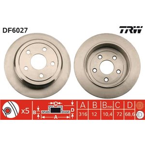 DF6027 Тормозной диск TRW - Top1autovaruosad