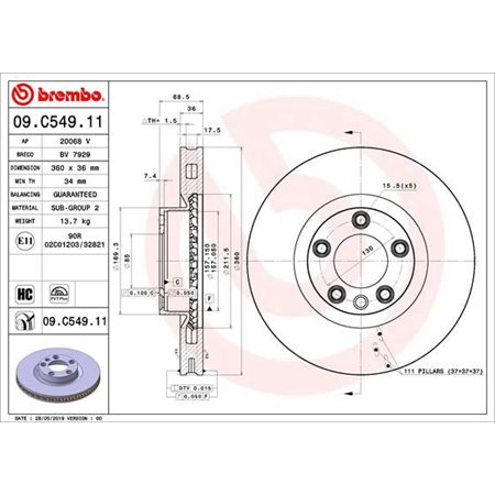 09.C549.11 Brake Disc BREMBO