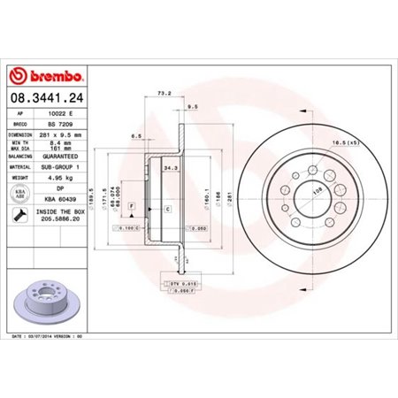 08.3441.24 Brake Disc BREMBO