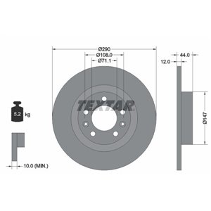 92238003 Brake Disc TEXTAR - Top1autovaruosad